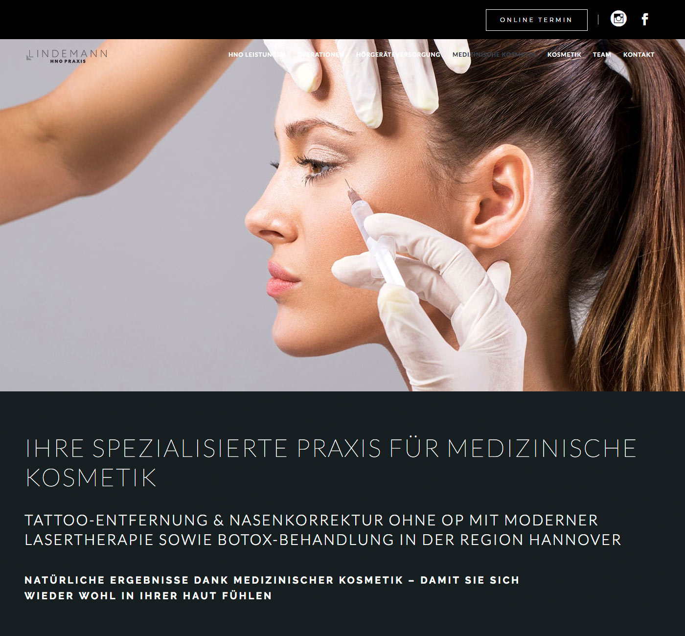 Design Webseite - HNO Praxis Lindemann
